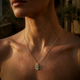 Mar – Emerald & 14K Gold Necklace