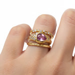 reef ring, 14k gold ring, solid gold ring, handmade gold ring, organic gold ring, coral inspired jewelry, ocean inspired ring, recycled gold jewelry, artisan jewelry israel, atman jewelry, lost wax ring, unique gold ring, fine jewelry