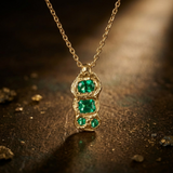 Mar – Emerald & 14K Gold Necklace
