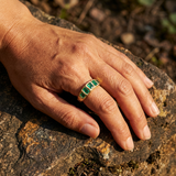 Algae Emeralds Ring – 14K Gold & Baguette Emeralds