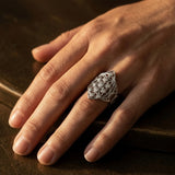 Sapphires Treeseed Ring – Sterling Silver, White Sapphires