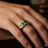 Algae Emeralds Ring – 14K Gold & Baguette Emeralds