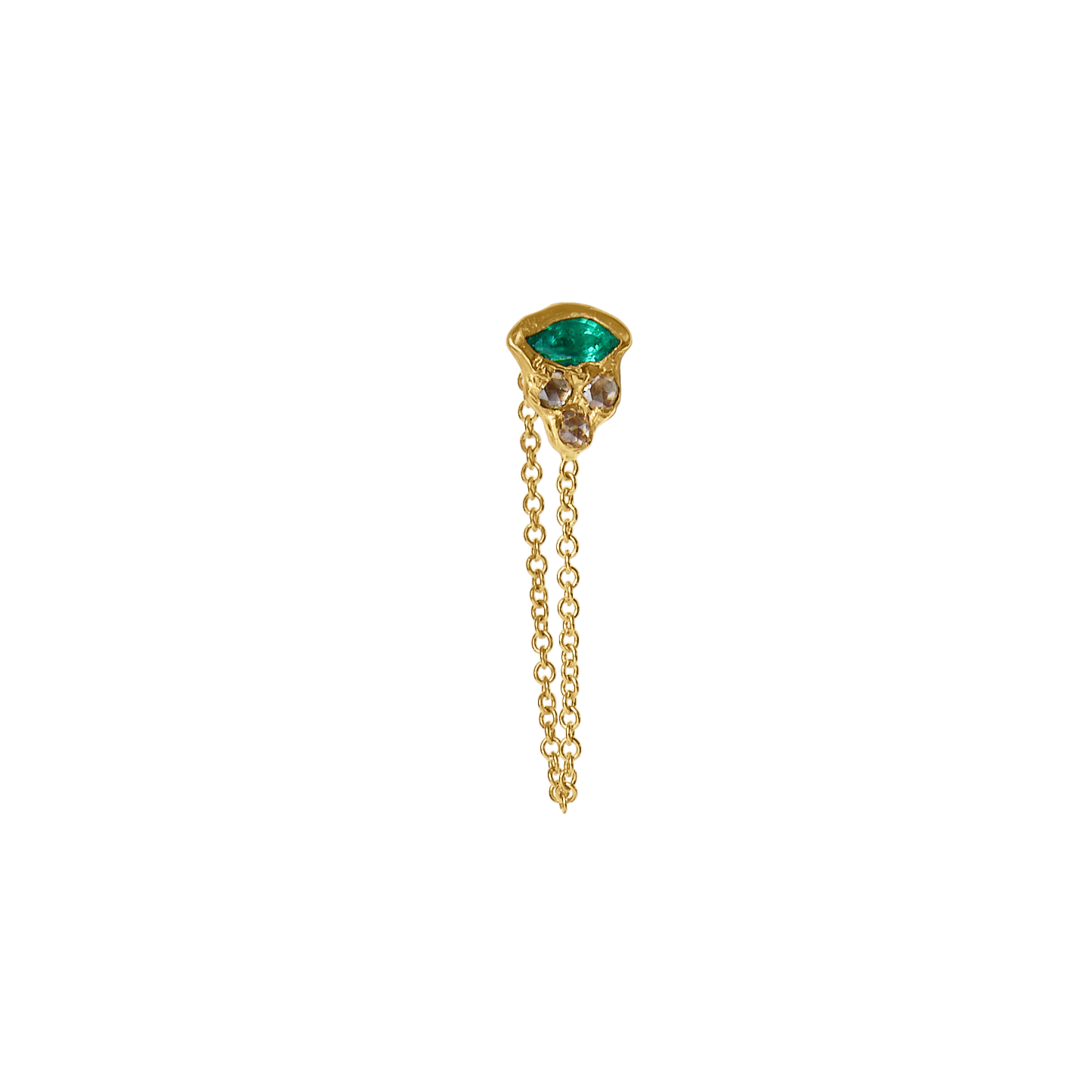 emerald earring, diamond earring, 14k gold jewelry, handmade jewelry, israel jewelry, fine jewelry, ocean inspired jewelry, atman jewellery, lost wax casting