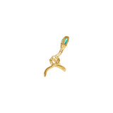 Green lunar serpent 18k gold ring