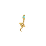 Green lunar serpent 18k gold ring