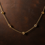Coral Ray of Lights Necklace – 14K Gold, Champagne Diamond, Tourmaline, Morganite & Citrine